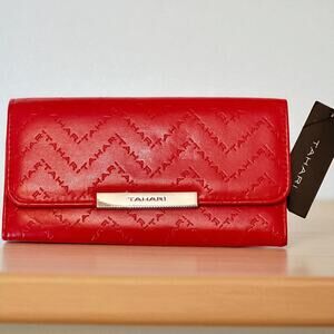 Tahari Red RFID Tri-Fold Clutch Wallet – NWT
